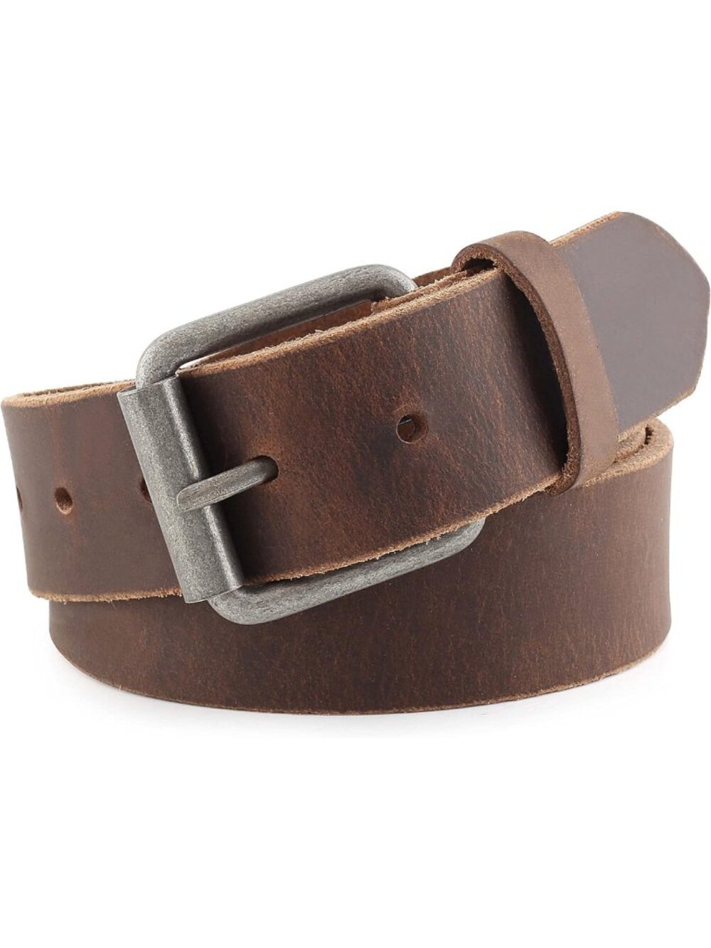 Classic Men's Casual Full Grain Leather Dress Belt, 1.5" Wide for Jeans
